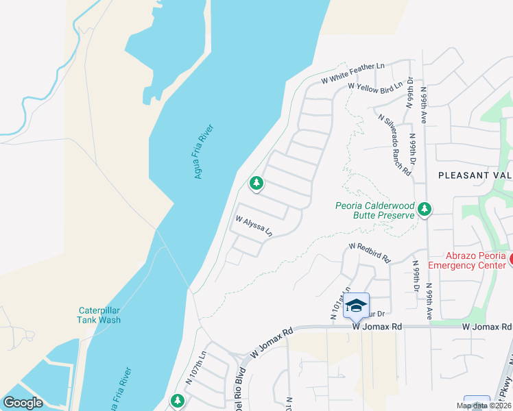 map of restaurants, bars, coffee shops, grocery stores, and more near 10354 West Buckhorn Trail in Peoria