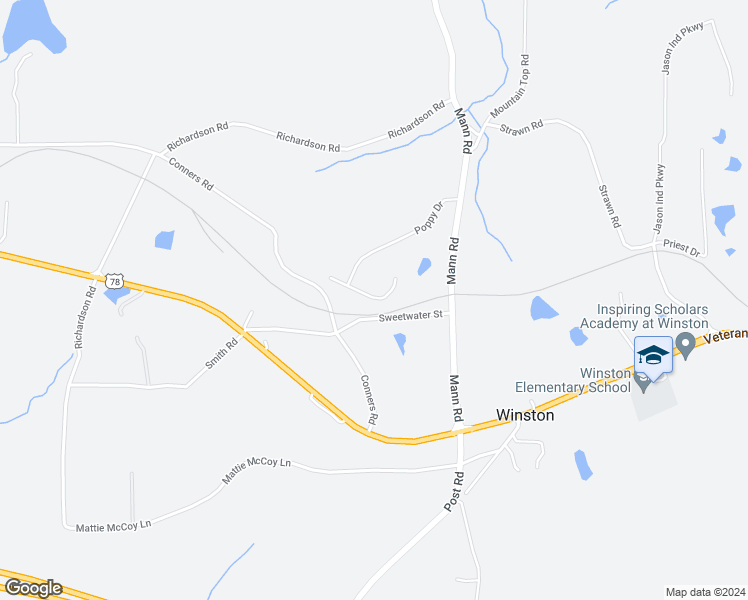 map of restaurants, bars, coffee shops, grocery stores, and more near 7837 Poppy Seed Place in Winston