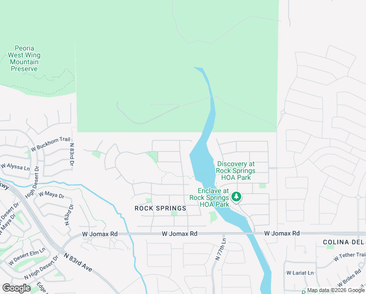 map of restaurants, bars, coffee shops, grocery stores, and more near 7832 West Fetlock Trail in Peoria