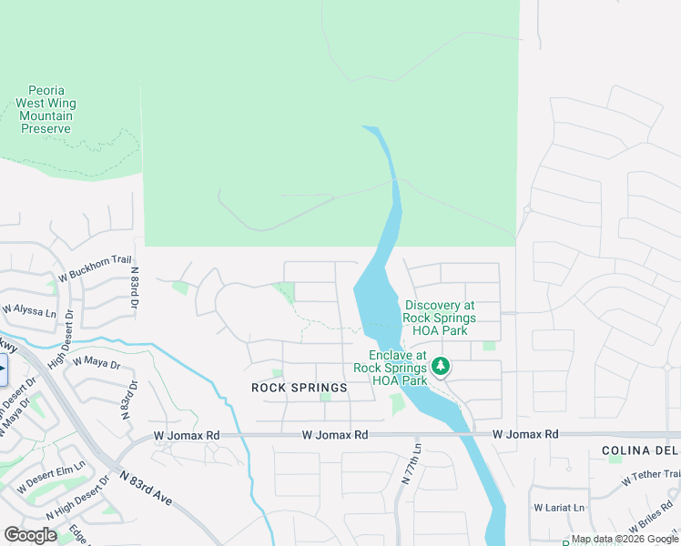 map of restaurants, bars, coffee shops, grocery stores, and more near 7832 West Fetlock Trail in Peoria