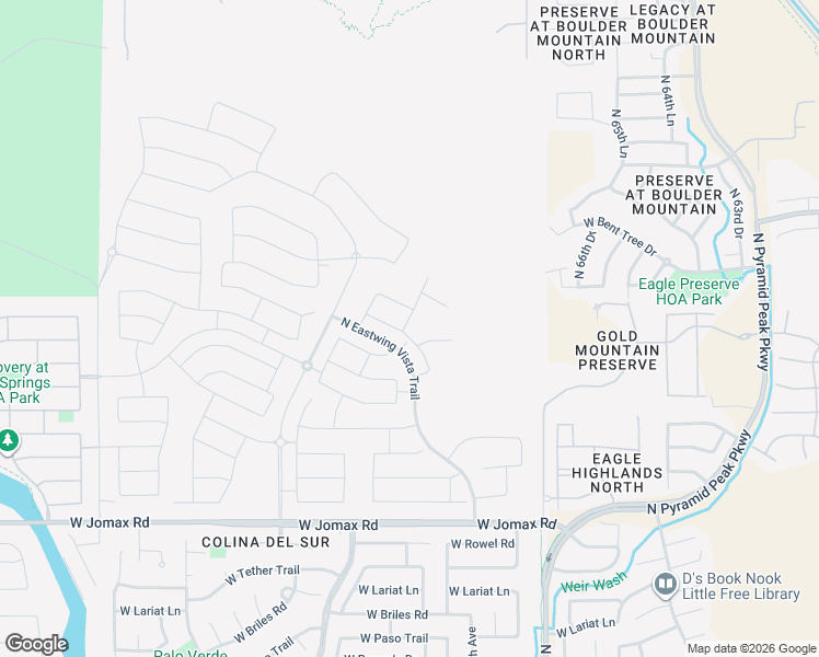 map of restaurants, bars, coffee shops, grocery stores, and more near 6616 West Gold Mountain Pass in Phoenix