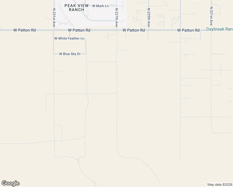 map of restaurants, bars, coffee shops, grocery stores, and more near 227th Avenue in Wittmann