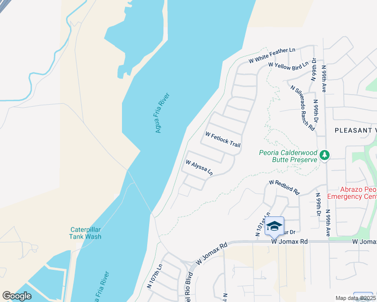 map of restaurants, bars, coffee shops, grocery stores, and more near 14065 West Rosewood Lane in Peoria