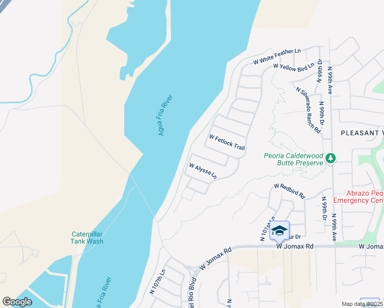 map of restaurants, bars, coffee shops, grocery stores, and more near 14193 West Rosewood Lane in Peoria