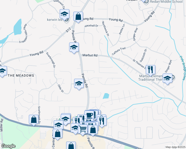 map of restaurants, bars, coffee shops, grocery stores, and more near 5488 Forest Pines Drive in Lithonia