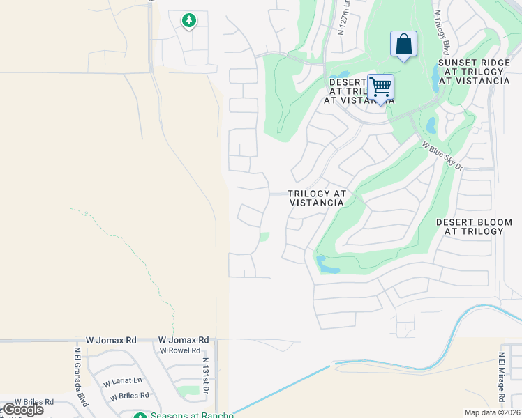 map of restaurants, bars, coffee shops, grocery stores, and more near 27434 North 130th Drive in Peoria