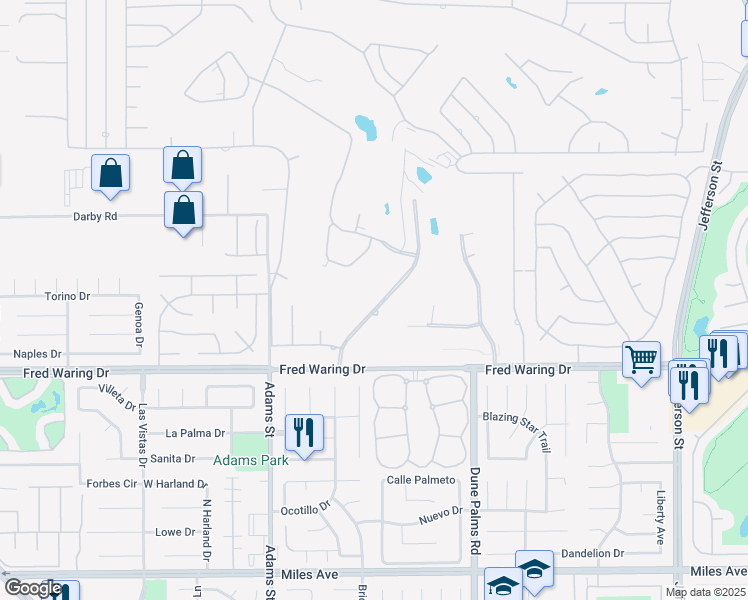 map of restaurants, bars, coffee shops, grocery stores, and more near 43761 Chapelton Drive in Bermuda Dunes
