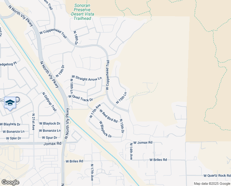 map of restaurants, bars, coffee shops, grocery stores, and more near 1563 West Quail Track Drive in Phoenix