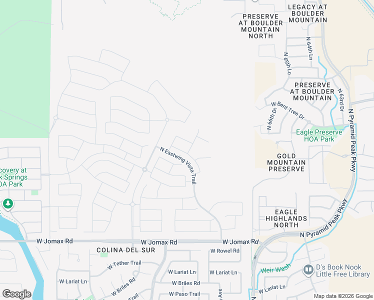 map of restaurants, bars, coffee shops, grocery stores, and more near 6616 West Gold Mountain Pass in Phoenix