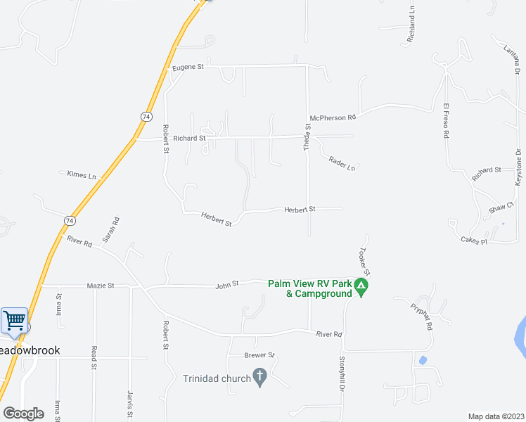 map of restaurants, bars, coffee shops, grocery stores, and more near Herbert Street in Riverside County