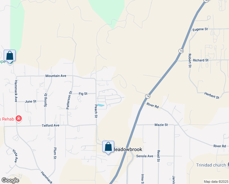 map of restaurants, bars, coffee shops, grocery stores, and more near in Perris