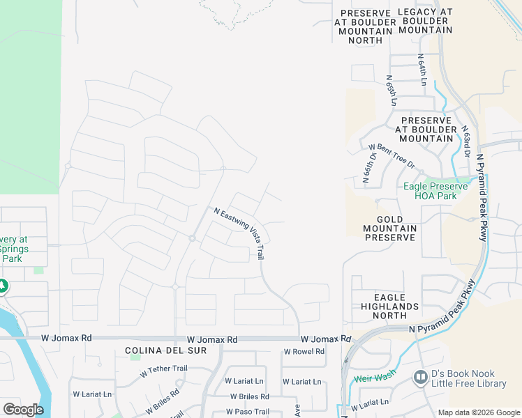 map of restaurants, bars, coffee shops, grocery stores, and more near 6616 West Gold Mountain Pass in Phoenix