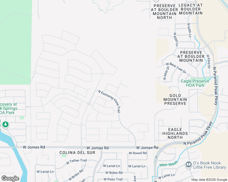 map of restaurants, bars, coffee shops, grocery stores, and more near 6616 West Gold Mountain Pass in Phoenix
