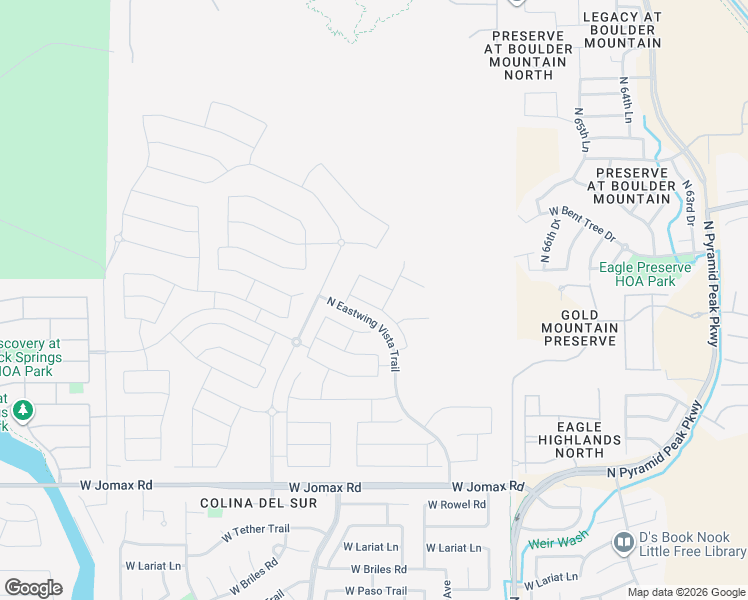 map of restaurants, bars, coffee shops, grocery stores, and more near 6616 West Gold Mountain Pass in Phoenix