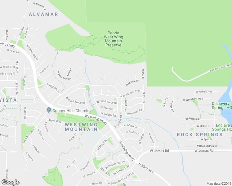 map of restaurants, bars, coffee shops, grocery stores, and more near 27502 North 84th Drive in Peoria