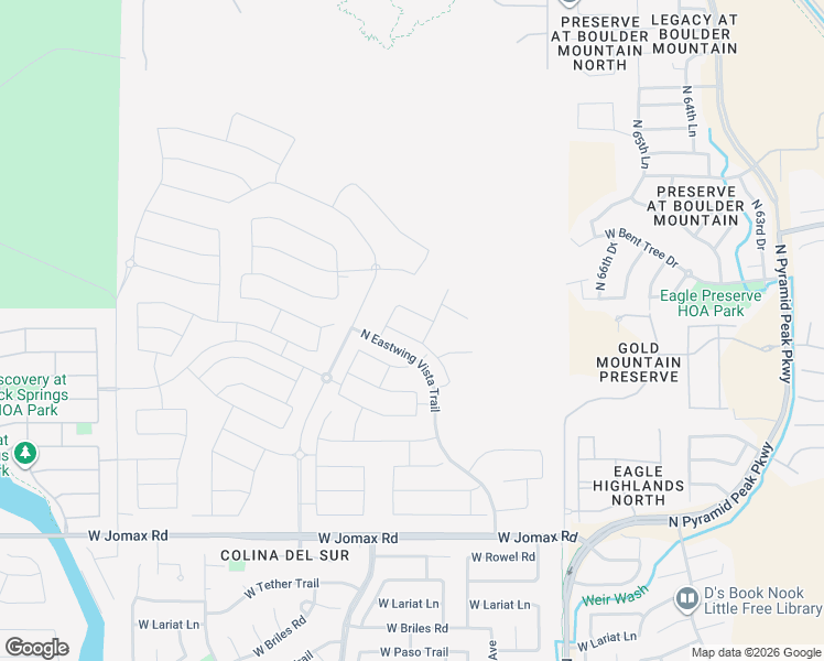 map of restaurants, bars, coffee shops, grocery stores, and more near 6616 West Gold Mountain Pass in Phoenix