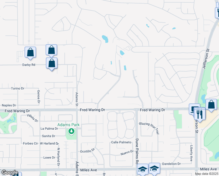 map of restaurants, bars, coffee shops, grocery stores, and more near 43721 Chapelton Drive in Bermuda Dunes
