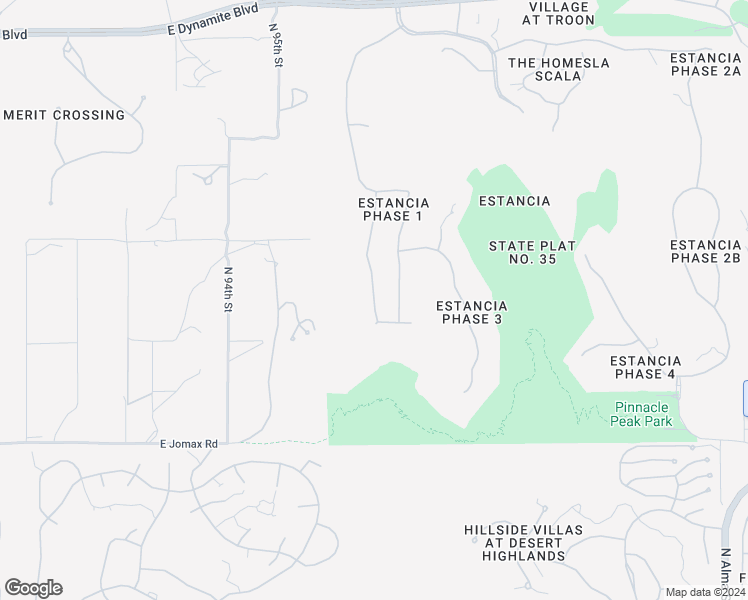 map of restaurants, bars, coffee shops, grocery stores, and more near 27153 North 96th Way in Scottsdale