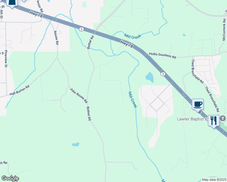 map of restaurants, bars, coffee shops, grocery stores, and more near 7571 Chloie Drive in Dora