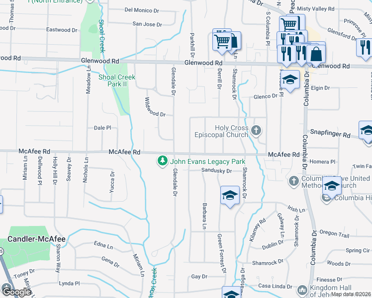 map of restaurants, bars, coffee shops, grocery stores, and more near 2003 Rosewood Road in Decatur