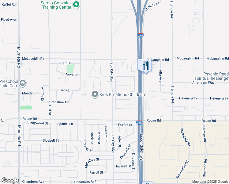 map of restaurants, bars, coffee shops, grocery stores, and more near 26783 Summer Sunshine Drive in Menifee