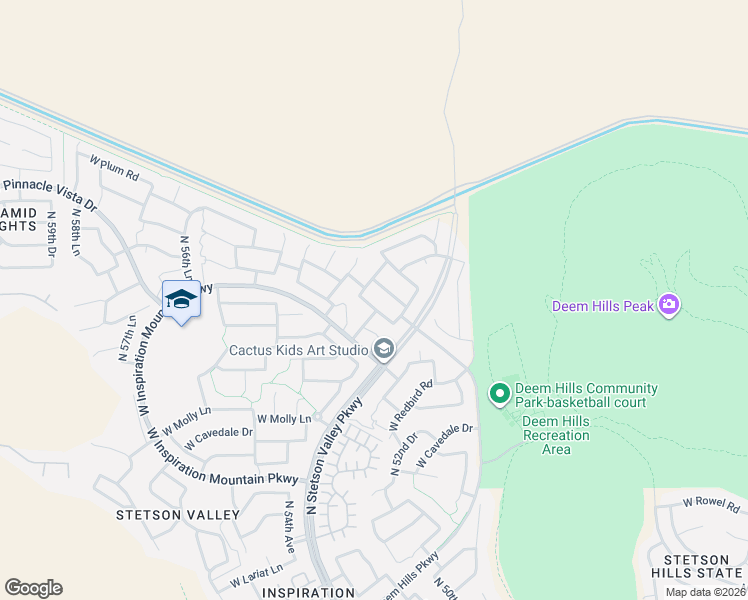 map of restaurants, bars, coffee shops, grocery stores, and more near 5305 West Buckhorn Trail in Phoenix