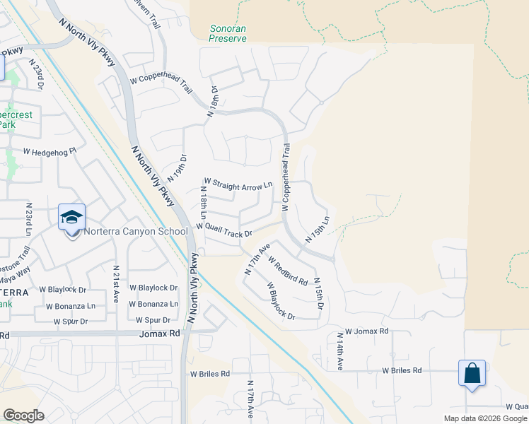map of restaurants, bars, coffee shops, grocery stores, and more near 27230 North 16th Lane in Phoenix