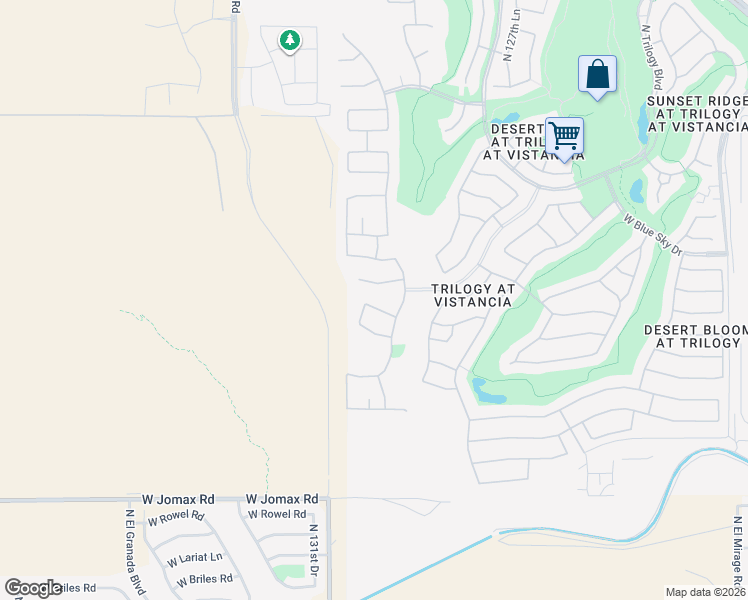 map of restaurants, bars, coffee shops, grocery stores, and more near 13042 West Pinnacle Vista Drive in Peoria