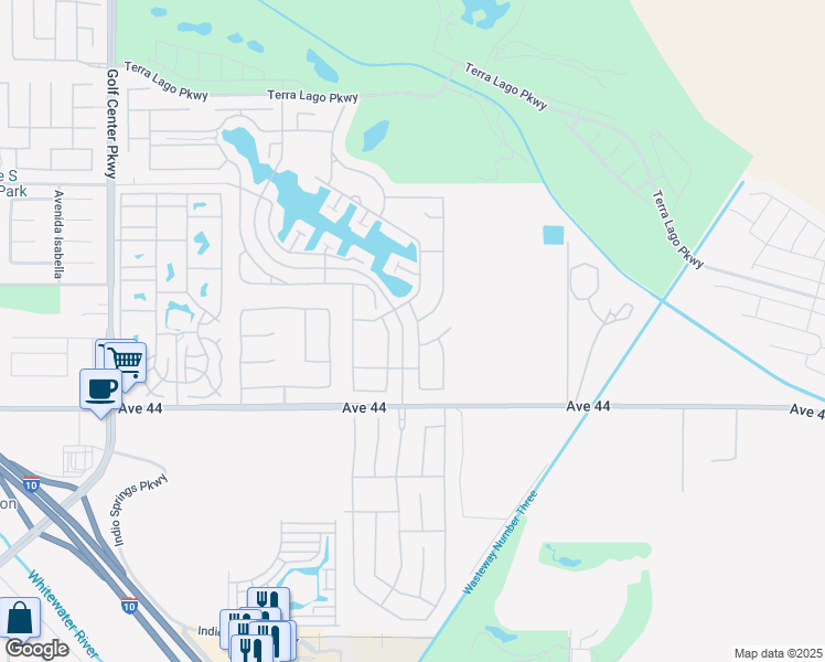 map of restaurants, bars, coffee shops, grocery stores, and more near 43673 Spiaggia Place in Indio