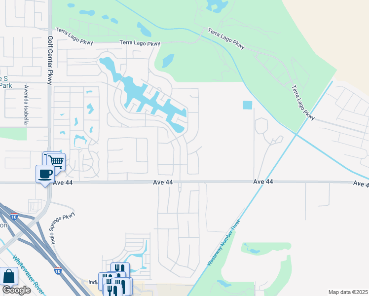 map of restaurants, bars, coffee shops, grocery stores, and more near 43673 Spiaggia Place in Indio