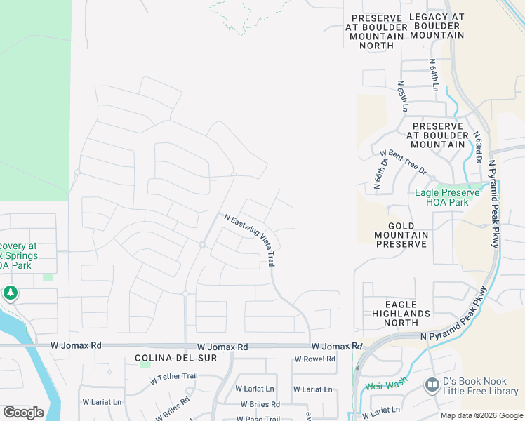 map of restaurants, bars, coffee shops, grocery stores, and more near 6616 West Gold Mountain Pass in Phoenix