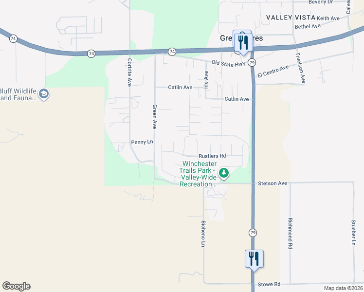 map of restaurants, bars, coffee shops, grocery stores, and more near 26811 Franklin Avenue in Winchester