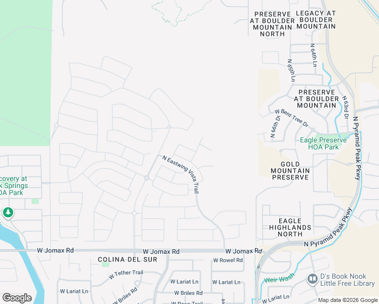 map of restaurants, bars, coffee shops, grocery stores, and more near 6616 West Gold Mountain Pass in Phoenix
