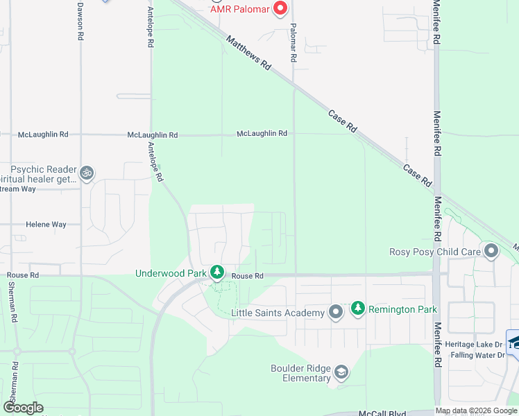 map of restaurants, bars, coffee shops, grocery stores, and more near 28480 Abbey Lane in Menifee