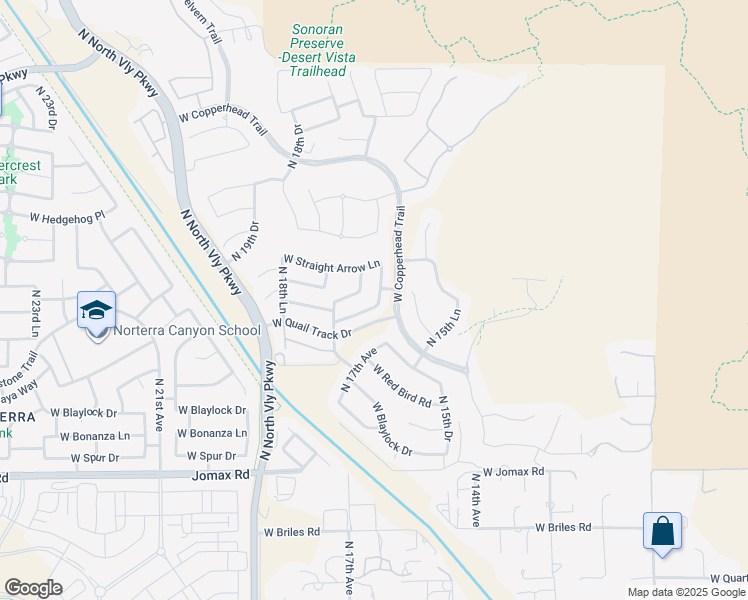map of restaurants, bars, coffee shops, grocery stores, and more near 27230 North 16th Lane in Phoenix