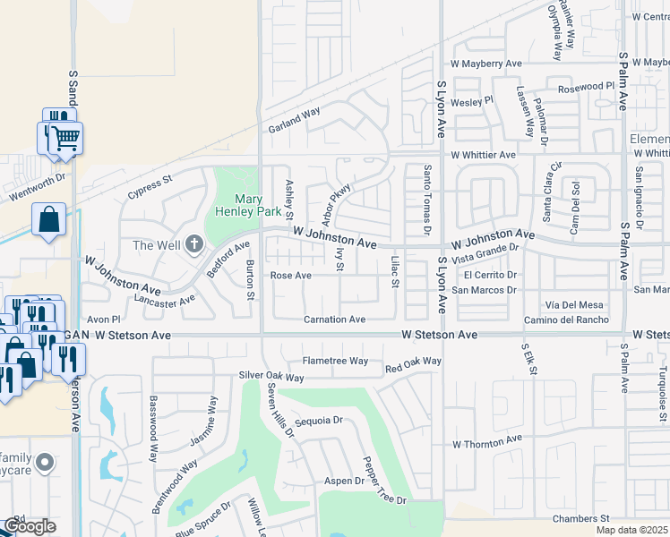 map of restaurants, bars, coffee shops, grocery stores, and more near 983 Ivy Street in Hemet