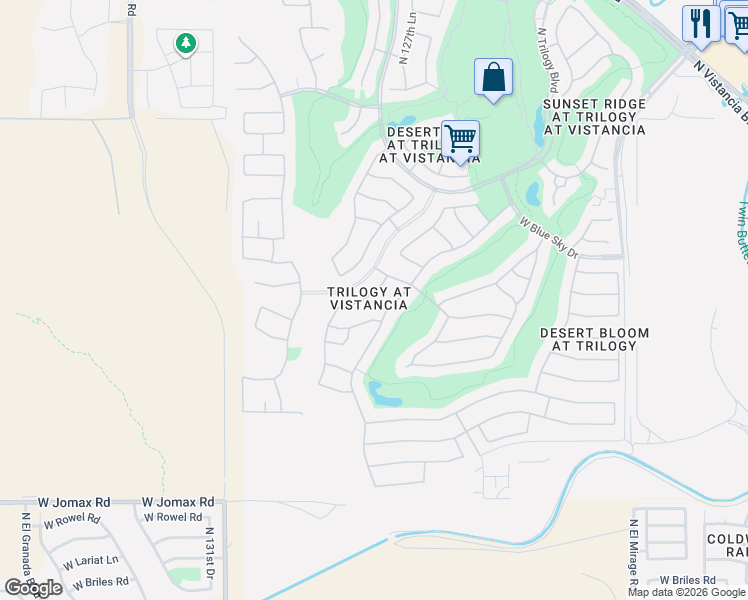 map of restaurants, bars, coffee shops, grocery stores, and more near in Peoria
