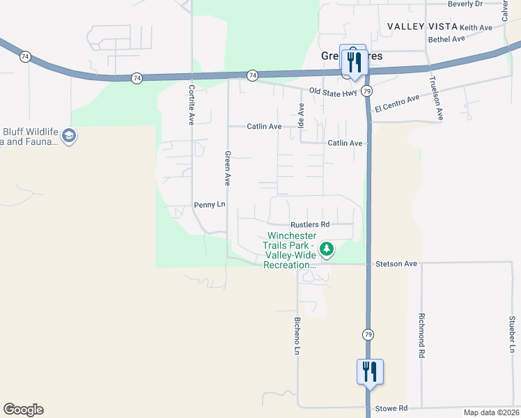 map of restaurants, bars, coffee shops, grocery stores, and more near 26811 Franklin Avenue in Winchester