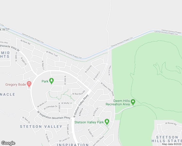 map of restaurants, bars, coffee shops, grocery stores, and more near 5305 West Buckhorn Trail in Phoenix