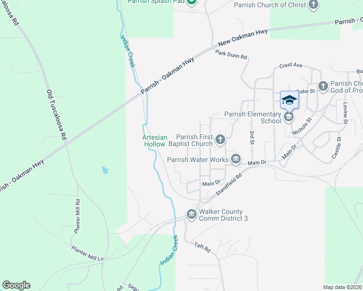 map of restaurants, bars, coffee shops, grocery stores, and more near 137 Hill Drive in Parrish