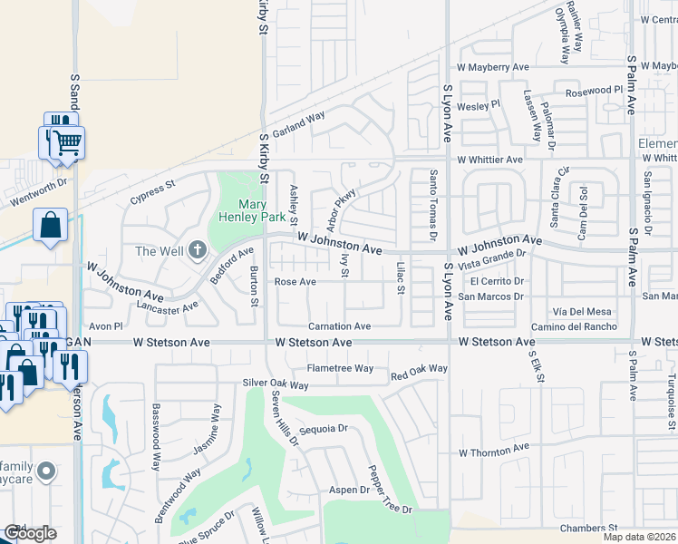 map of restaurants, bars, coffee shops, grocery stores, and more near 983 Ivy Street in Hemet