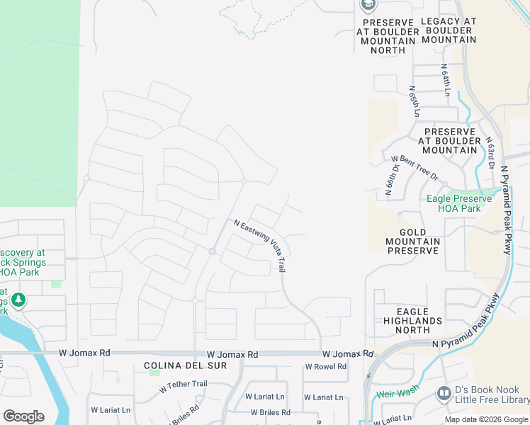 map of restaurants, bars, coffee shops, grocery stores, and more near 6616 West Gold Mountain Pass in Phoenix