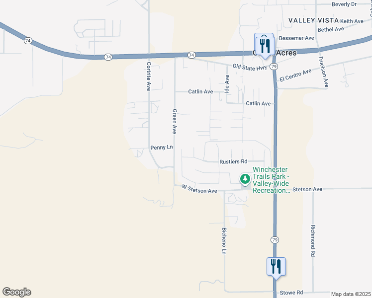 map of restaurants, bars, coffee shops, grocery stores, and more near 26796 Round Up Street in Winchester