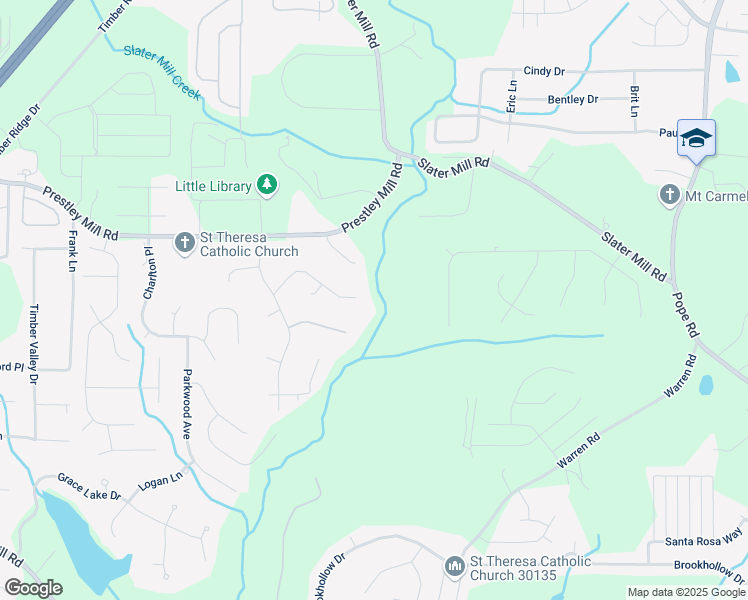 map of restaurants, bars, coffee shops, grocery stores, and more near 5357 Steeple Chase in Douglasville