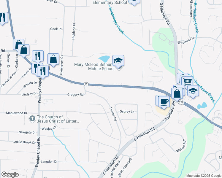 map of restaurants, bars, coffee shops, grocery stores, and more near 5181 Covington Highway in Decatur