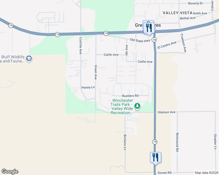 map of restaurants, bars, coffee shops, grocery stores, and more near 26811 Franklin Avenue in Winchester