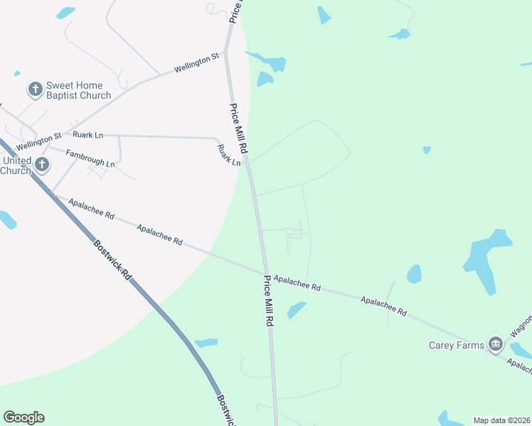 map of restaurants, bars, coffee shops, grocery stores, and more near 1545 Price Mill Road in Bishop