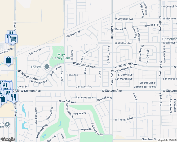 map of restaurants, bars, coffee shops, grocery stores, and more near 961 Aster Street in Hemet