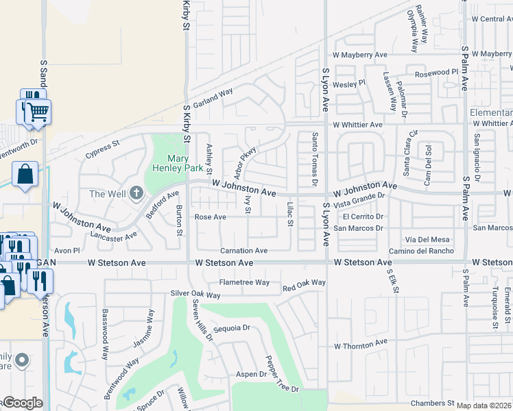 map of restaurants, bars, coffee shops, grocery stores, and more near 961 Aster Street in Hemet
