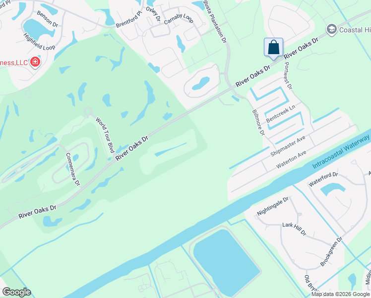 map of restaurants, bars, coffee shops, grocery stores, and more near 1250 River Oaks Drive in Myrtle Beach